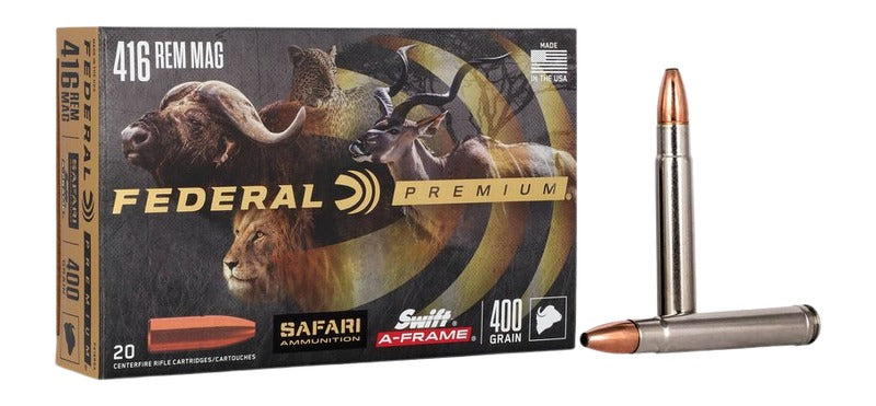 Federal .416 Remington Mag Premium Safari Cape-Shok 400gr JSP Ammo