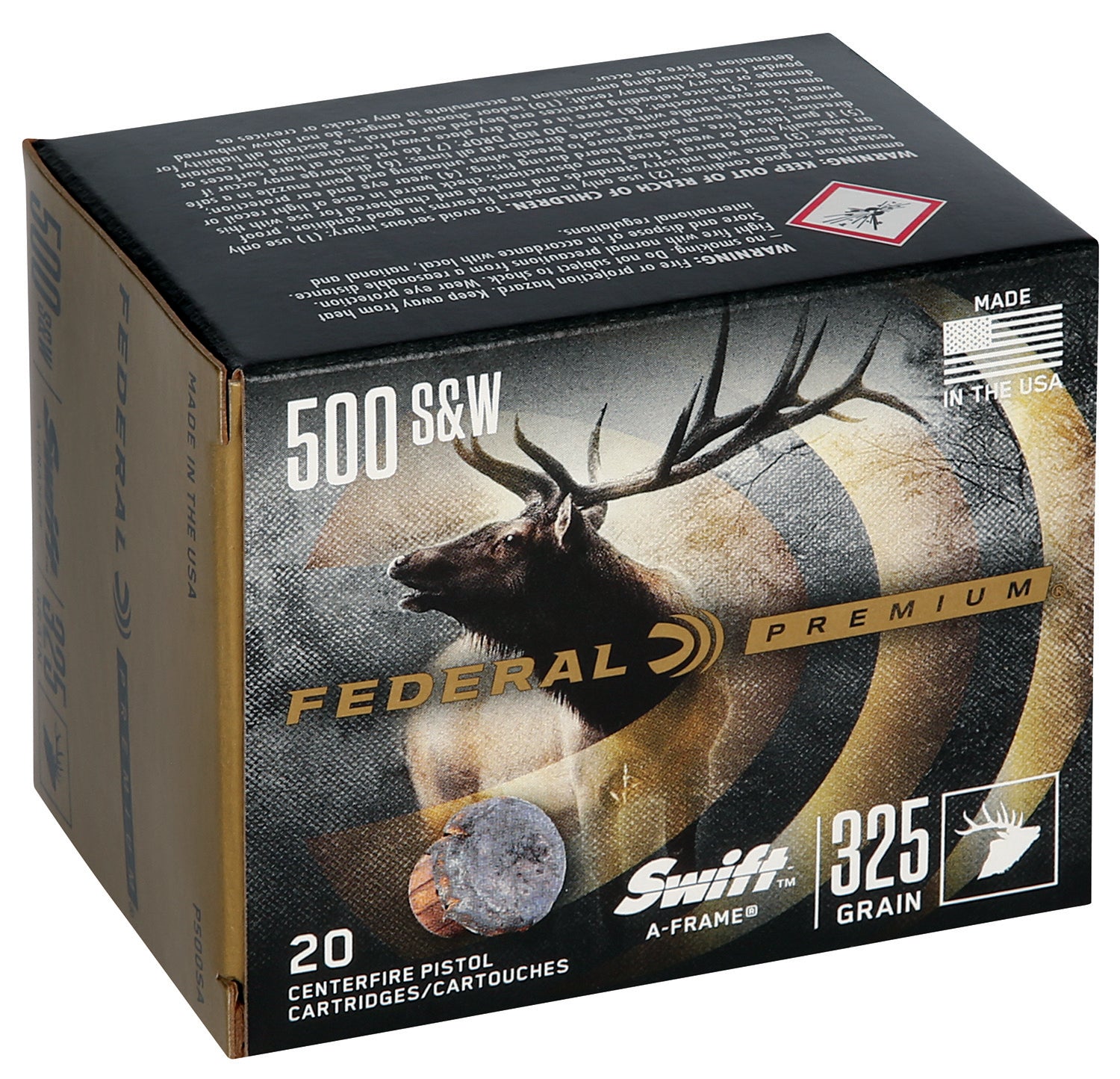 Federal .500 S&W Mag Premium 325gr JSP Ammo