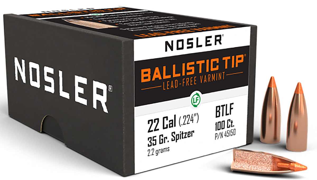 Nosler 45150 Ballistic Tip 22Cal 35gr Ballistic Tip Lead Free 100/Box