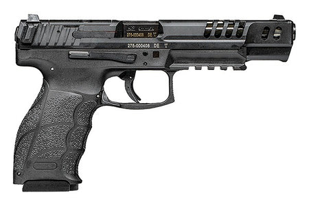 HK 81001169 VP9 Match 9mm Luger 10+1 5.50" Black Polygonal Rifled Barrel, Black Steel Optic Ready/Serrated Slide, Black Polymer Frame w/Picatinny Rail, Interchangeable Backstrap Grip, 4 Mags
