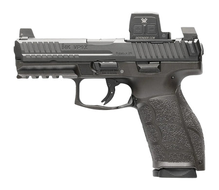 HK 81001355 VP9A1 X w/Optic Full Size Frame 9mm Luger 20+1 4.09" Black Barrel, Black Steel Serrated w/Optic Slide, Black Polymer Frame w/Picatinny Rail, Textured Grip, Vortex CCW