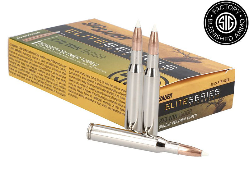 Sig Sauer E270AB15020 Elite Hunting Nosler AccuBond 150 Grain .270 Winchester 2860 fps