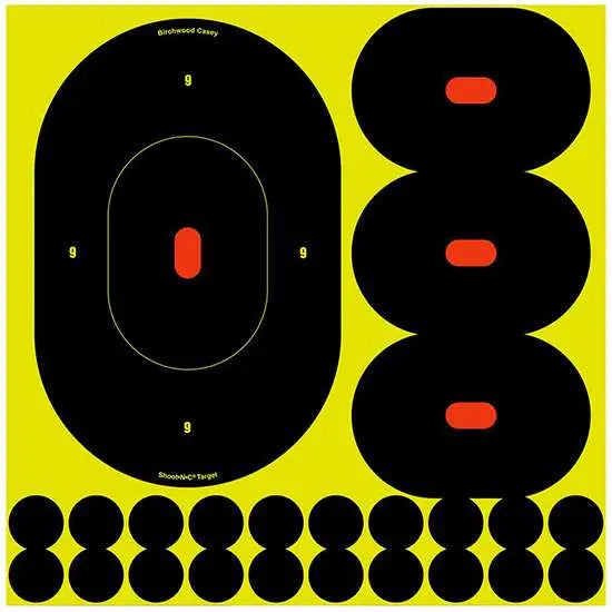 B/C TARGET SHOOT-N-C 4" & 9" SILHOUETTE 5/PK ( 6 PER CASE )