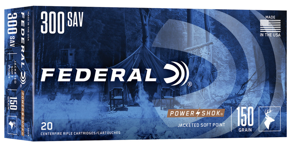 Federal .300 Savage PowerShok 150gr JSP Ammo