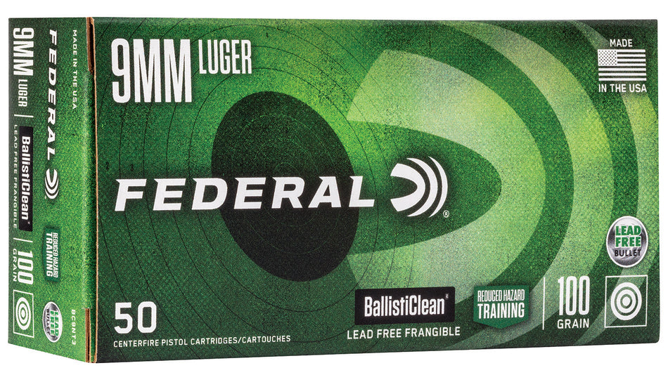 Federal 9mm Luger Ballistic Clean RHT 100gr Lead-Free Frangible Ammo