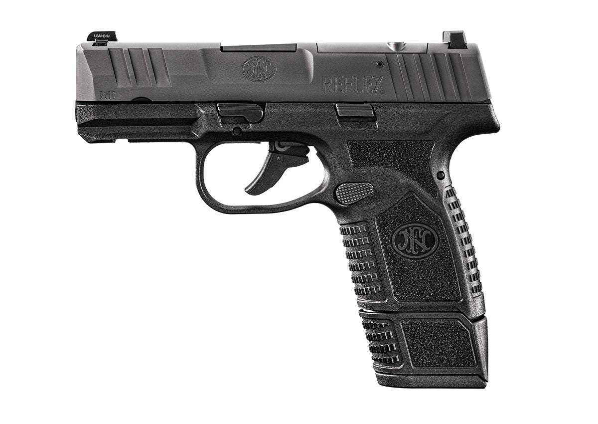FN 66101410 Reflex MRD Micro-Compact Frame 9mm Luger 15+1/11+1, 3.30" Black Target Crown Steel Barrel, Black PVD Optic Ready/Serrated Steel Slide & Polymer Frame w/Picatinny Rail, Ambidextrous