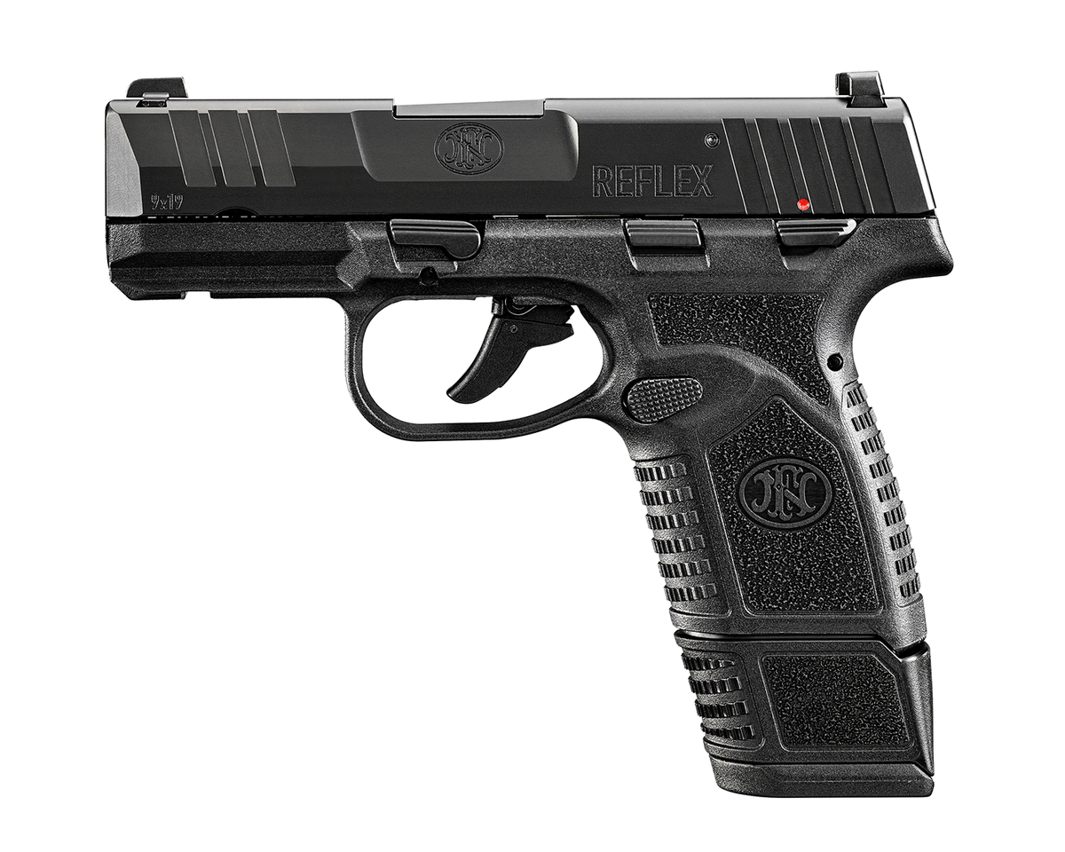 FN 66101416 Reflex 9mm Luger 15+1 11+1 3.30" Micro-Compact Frame Black PVD Serrated Steel Slide w/Picatinny Rail Stippled Grip Ambidextrous