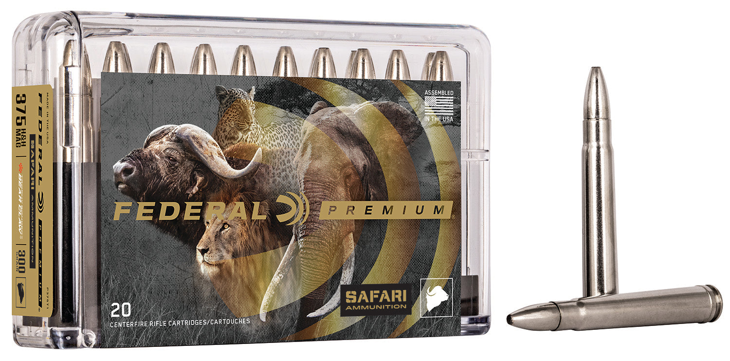 Federal .375 H&H Mag Premium Safari Cape-Shok 300gr JSP Ammo