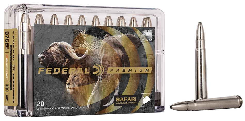 Federal .375 H&H Mag Premium Safari Cape-Shok 300gr JSP Ammo