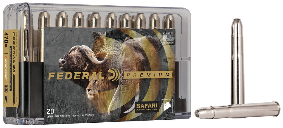 Federal .470 Nitro Express Premium Safari Cape-Shok 500gr JSP Ammo