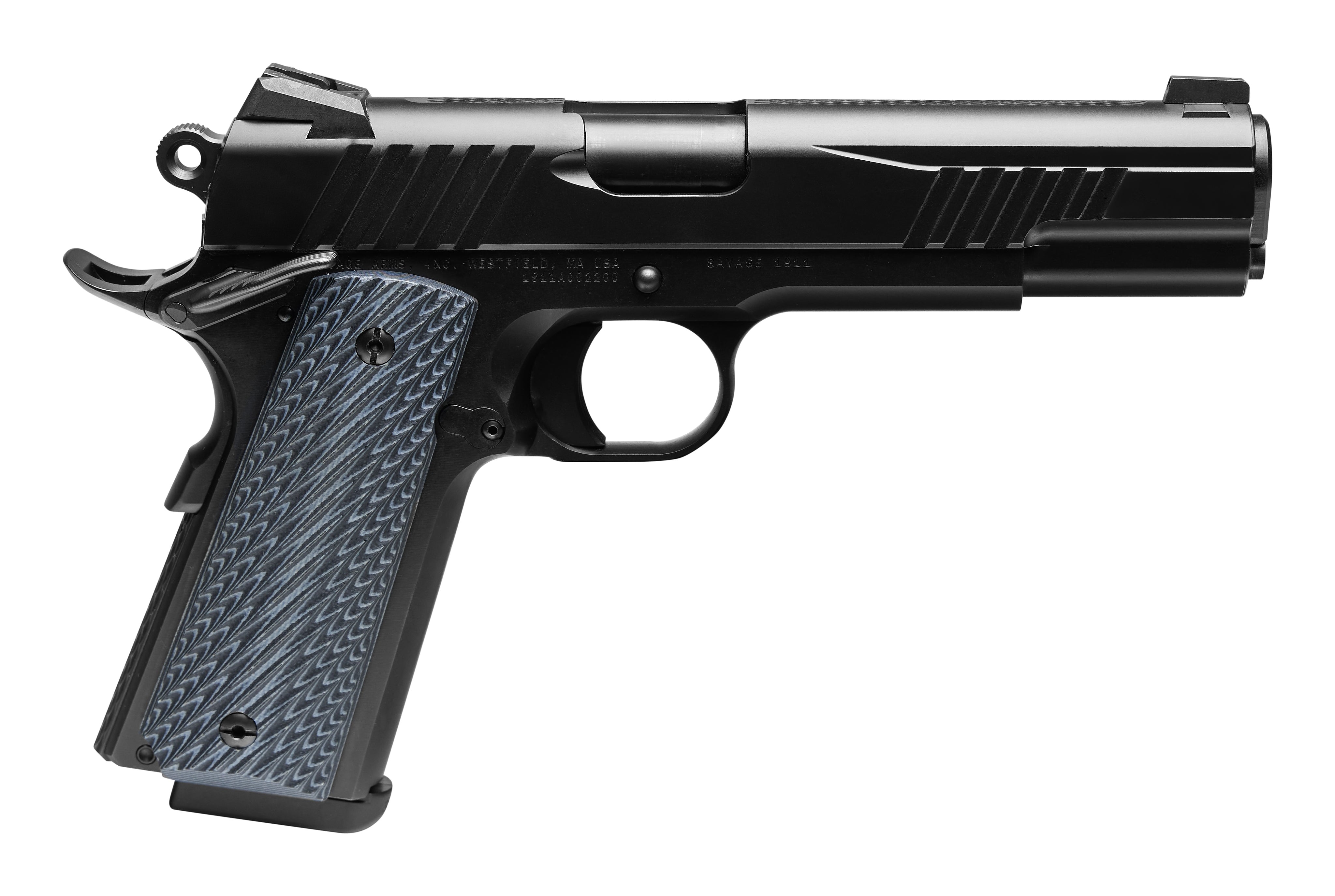 Savage Arms 67204 1911 Government 9mm Luger 10+1 5" Black Stainless Steel Barrel. Black Nitride Serrated Stainless Steel Slide. Black Nitride Stainless Steel Frame w/Beavertail, Black VZ Grip