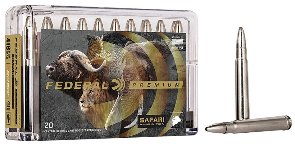 Federal .416 Remington Mag Premium Safari Cape-Shok 400gr JSP Ammo