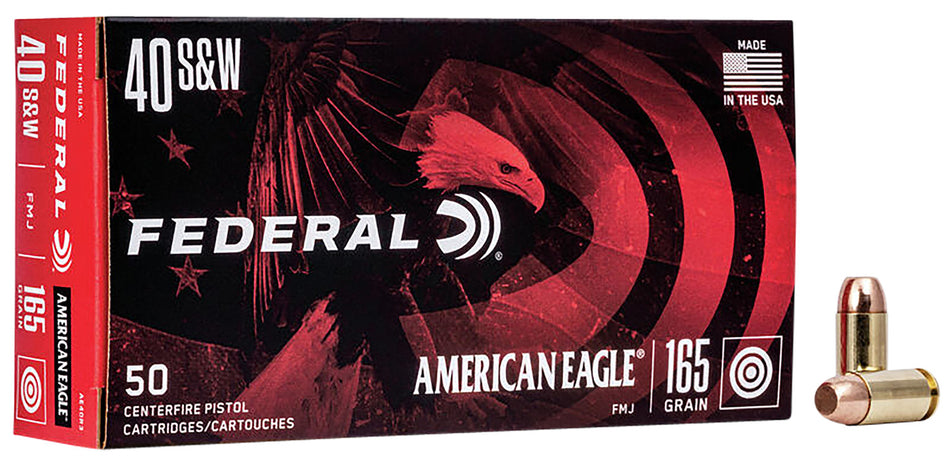 Federal .40 S&W American Eagle 165gr FMJ Ammo