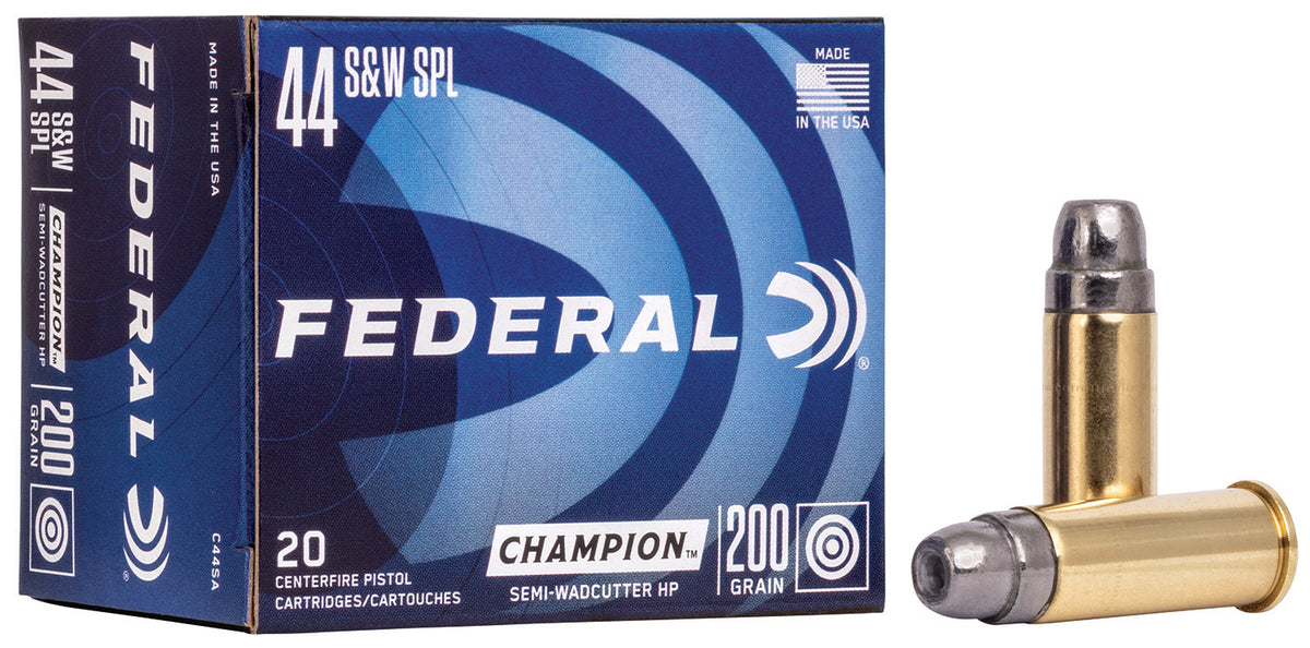 Federal .44 S&W Special Champion Training 200gr SWC HP Ammo