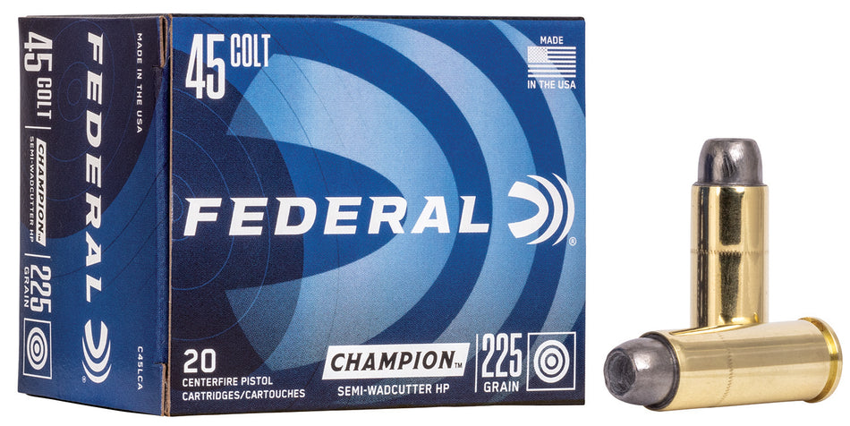 Federal .45 Long Colt Champion 225gr Semi Wadcutter HP Ammo