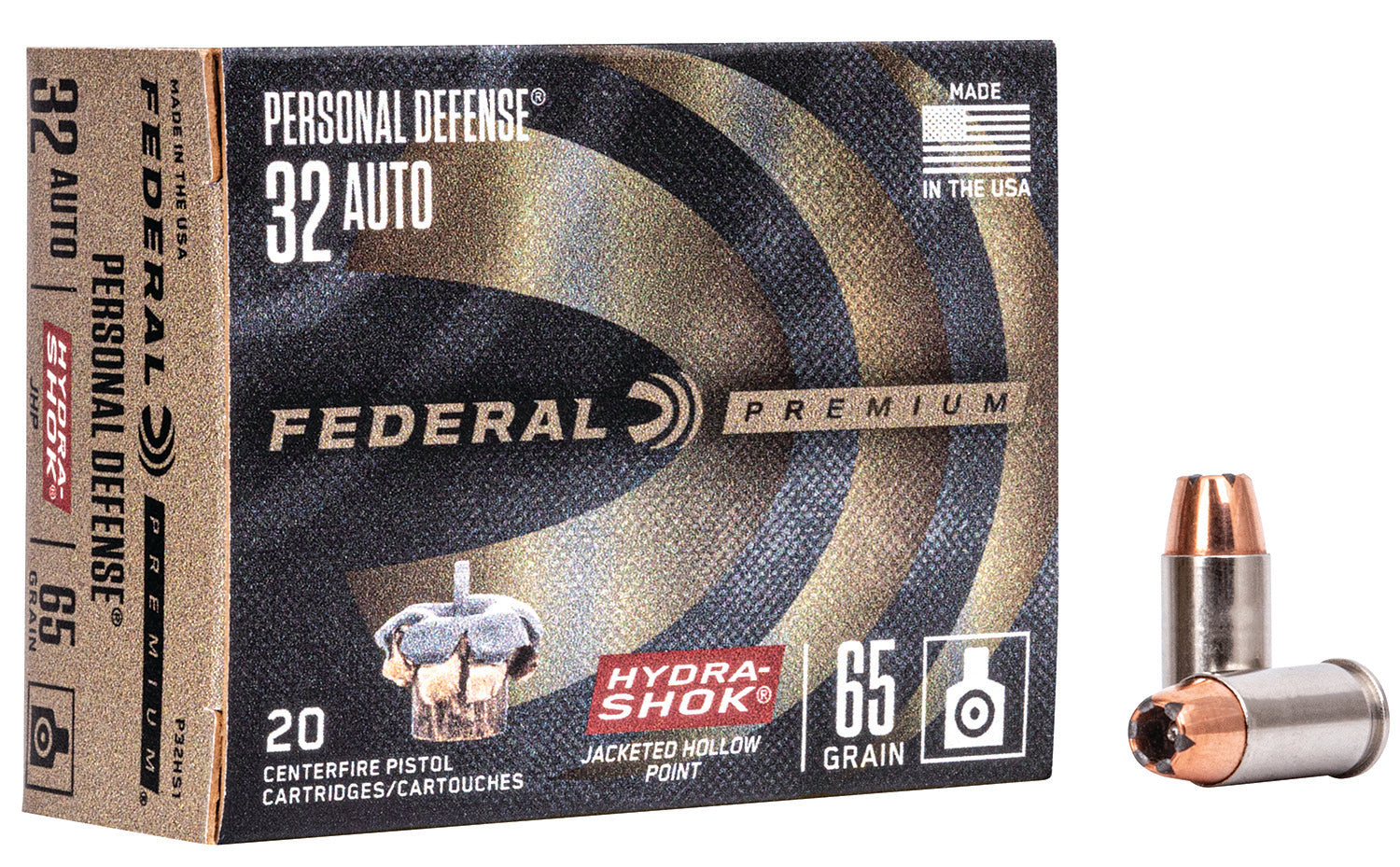 Federal .32 ACP Premium Personal Defense 65gr JHP Ammo