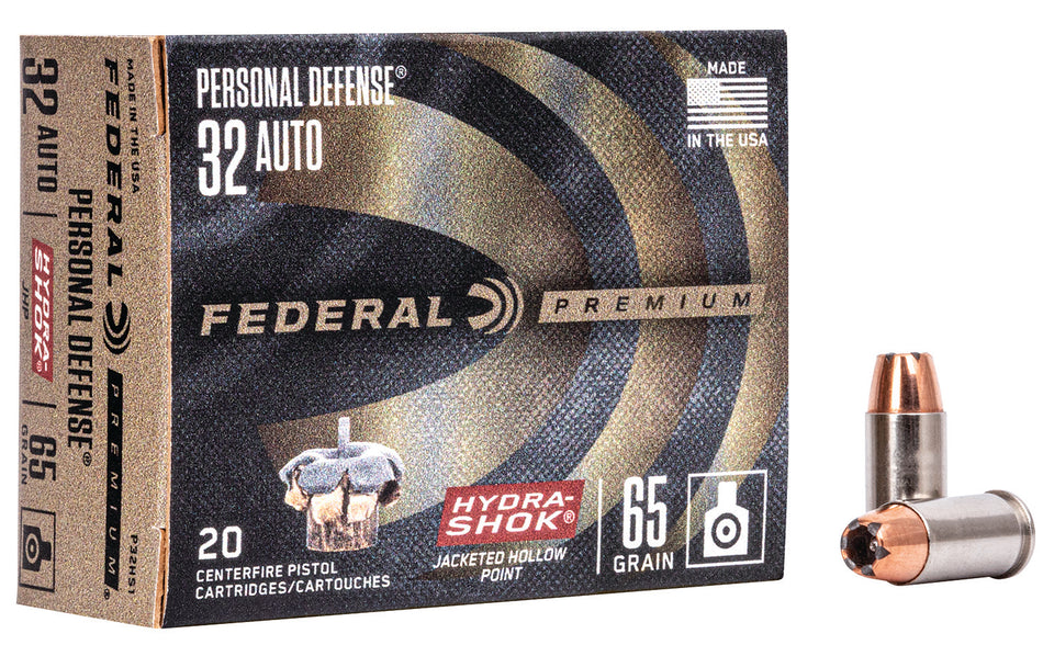 Federal .32 ACP Premium Personal Defense 65gr JHP Ammo
