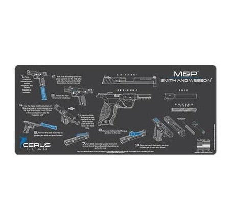 Cerus Gear S&W M&P Instructional 3mm ProMat 12" x 27" - Charcoal Gray