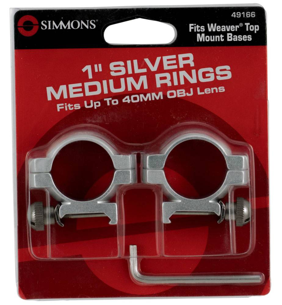 Simmons Weaver Ring Set 1" Dia Medium Silver