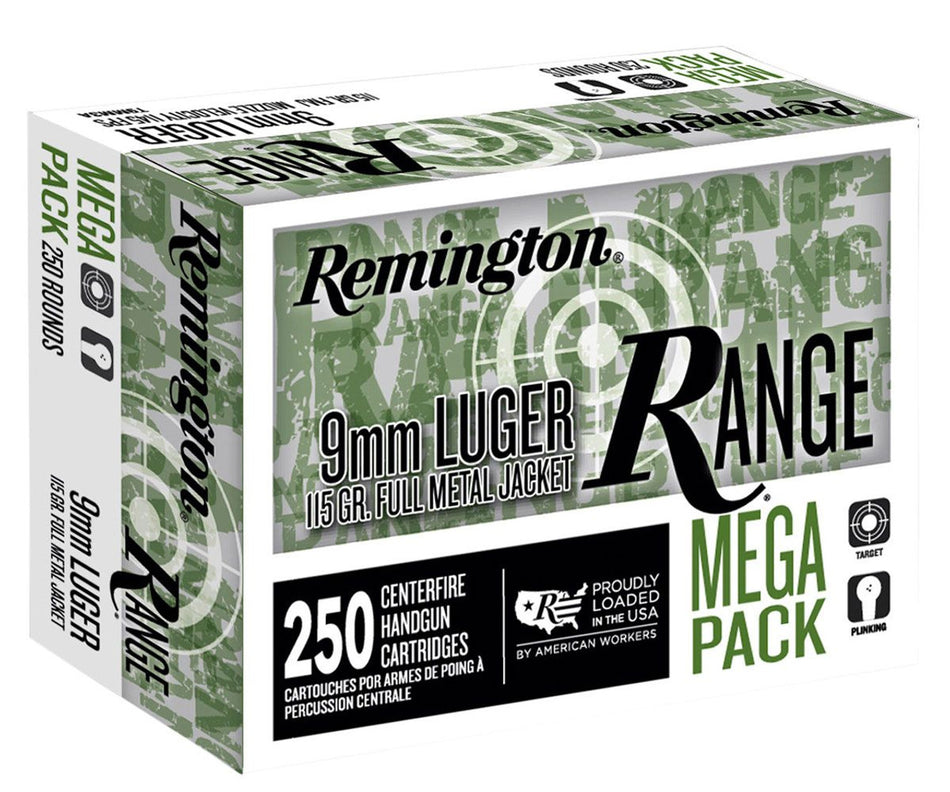 Remington 9mm Luger Range Mega Pack 115gr FMJ Ammo