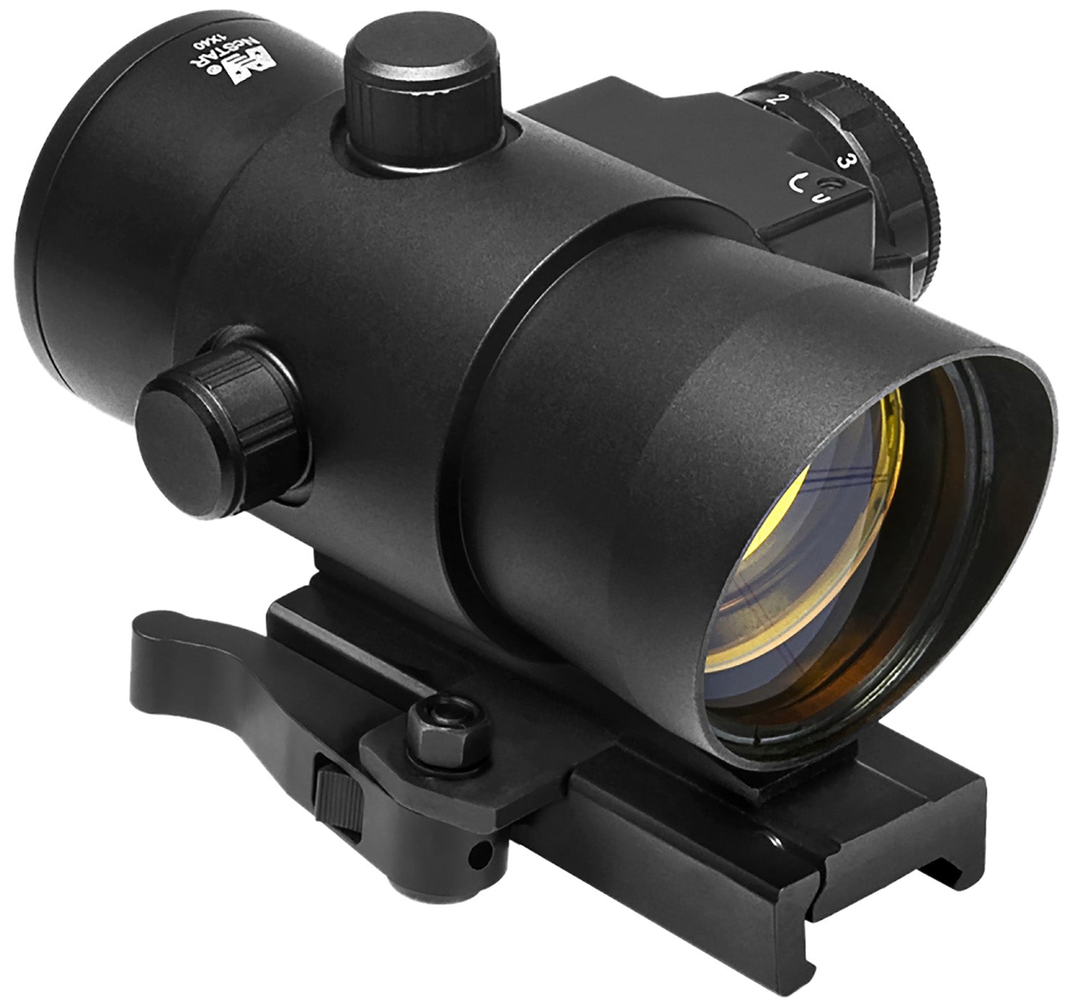NcStar DLB140R 40mm Red Dot with Red Laser Black Anodized 1 x 3 MOA Red Dot
