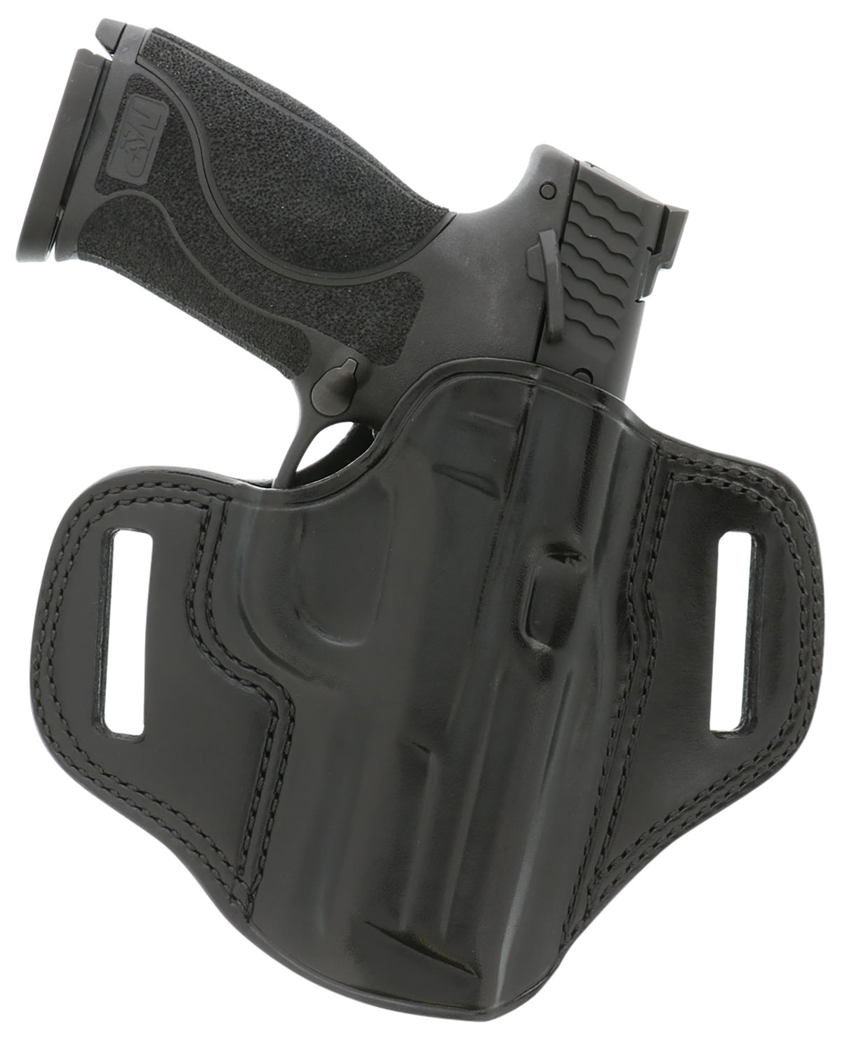 Galco CM224B Combat Master OWB Black Leather Belt Slide Compatible w/Ruger Security-9/Glock 17/Glock 22 Gen2-5 Belt 1.75" Wide Right Hand