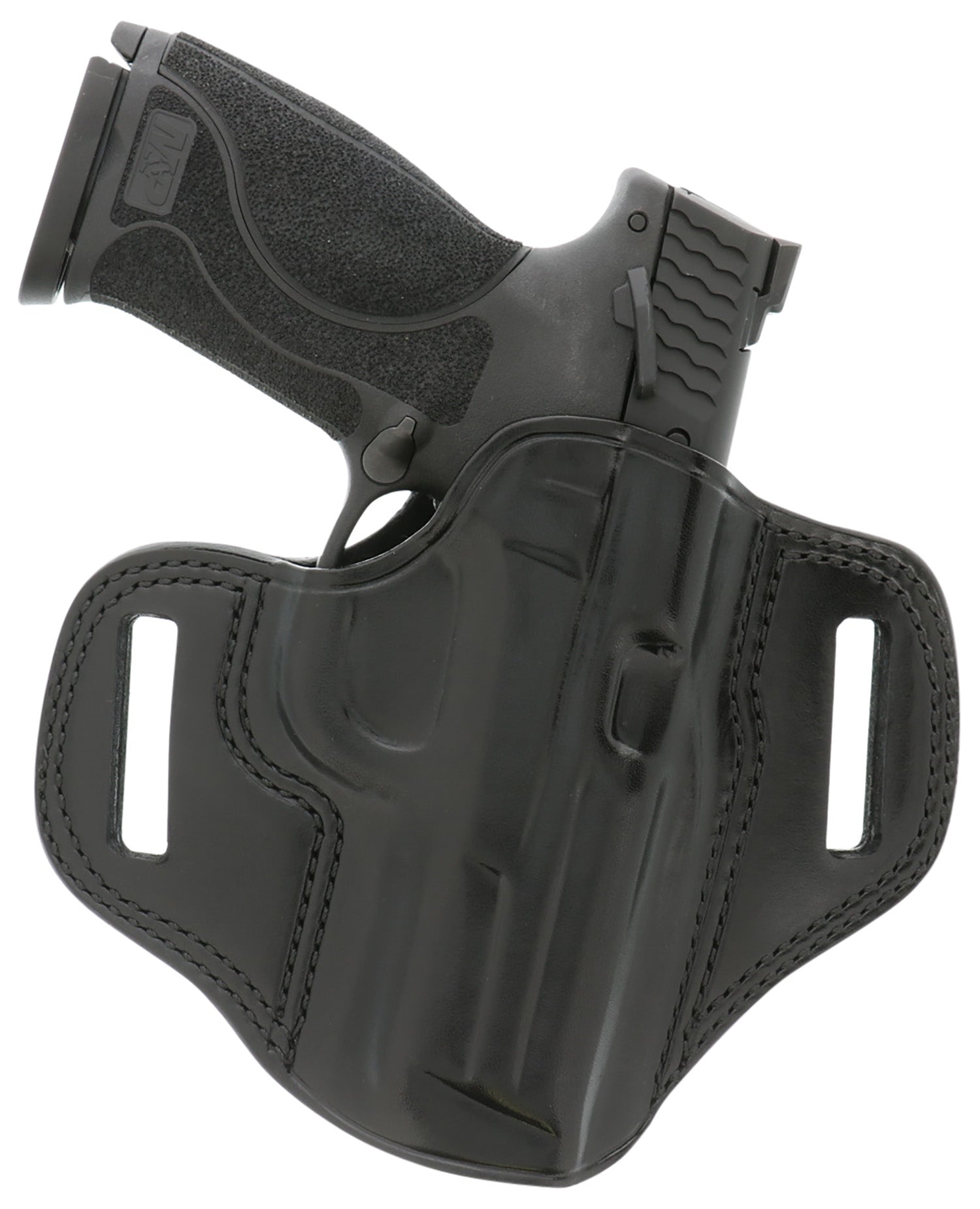 Galco CM224B Combat Master OWB Black Leather Belt Slide Compatible w/Ruger Security-9/Glock 17/Glock 22 Gen2-5 Belt 1.75" Wide Right Hand