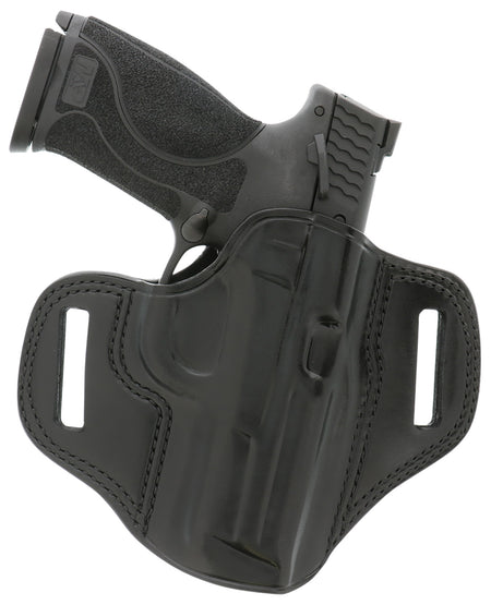 Galco CM224B Combat Master OWB Black Leather Belt Slide Compatible w/Ruger Security-9/Glock 17/Glock 22 Gen2-5 Belt 1.75" Wide Right Hand