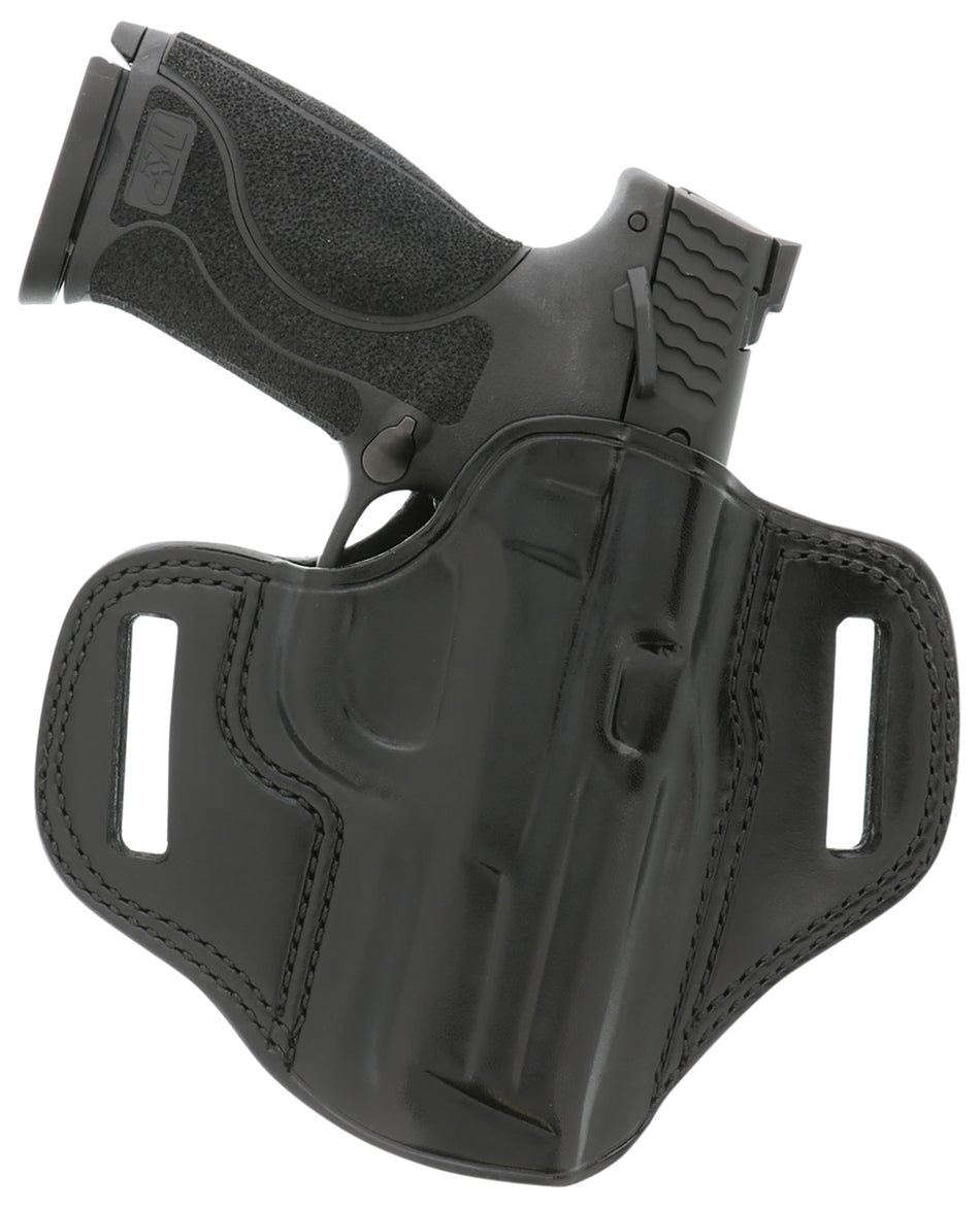 Galco CM224B Combat Master OWB Black Leather Belt Slide Compatible w/Ruger Security-9/Glock 17/Glock 22 Gen2-5 Belt 1.75" Wide Right Hand
