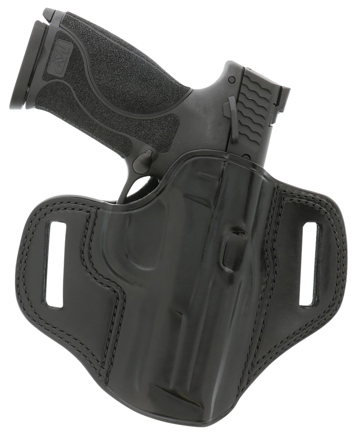 Galco CM226B Combat Master OWB Black Leather Belt Slide Compatible w/Glock 19/32/36/45/Glock 19X Gen2-5/CZ-P10C Belt 1.75" Wide Right Hand