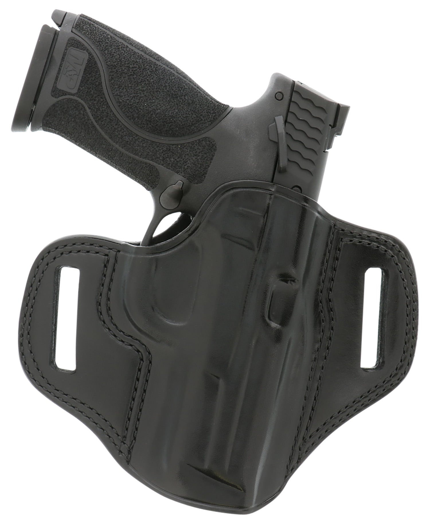 Galco CM226B Combat Master OWB Black Leather Belt Slide Compatible w/Glock 19/32/36/45/Glock 19X Gen2-5/CZ-P10C Belt 1.75" Wide Right Hand
