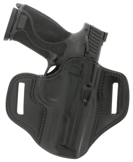 Galco CM226B Combat Master OWB Black Leather Belt Slide Compatible w/Glock 19/32/36/45/Glock 19X Gen2-5/CZ-P10C Belt 1.75" Wide Right Hand