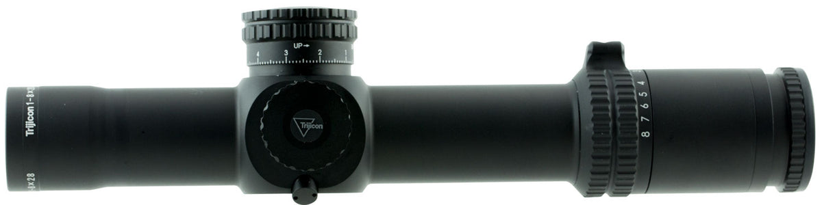 Trijicon 1900029 AccuPower  1-8x 28mm Obj 109.20-13.10 ft @ 100 yds FOV 34mm Tube Black Finish Illuminated Green Segmented Circle Crosshair Mil (FFP)