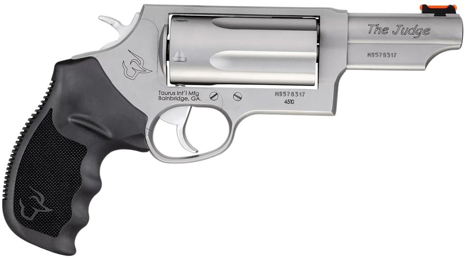 Taurus 2-441039MAG Judge Magnum Compact 45 Colt (LC)/410 Mag 5rd, 3" Matte Stainless Steel Barrel, Cylinder & Frame, Black Finger Groove Grip, Exposed Hammer