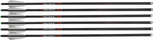 EASTON XBOW BOLT 9MM CARBON 22" W/3" VANES FLAT BACK 6-PK