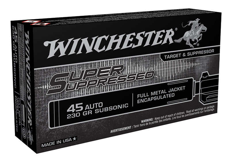 Winchester .45 ACP/Auto Super Suppressed 230gr FMJ Ammo