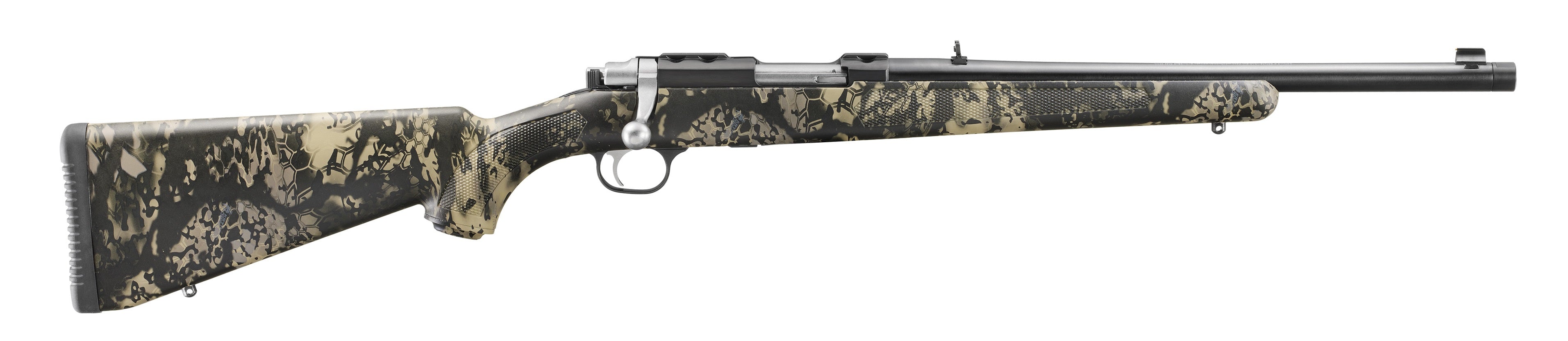 Ruger 7427 77/44 44 Rem Mag 4+1 16.60" Blued Threaded Barrel, Blued Alloy Steel Receiver w/Integral Scope Mount, Kryptek Obskura Nox Camo Synthetic Stock