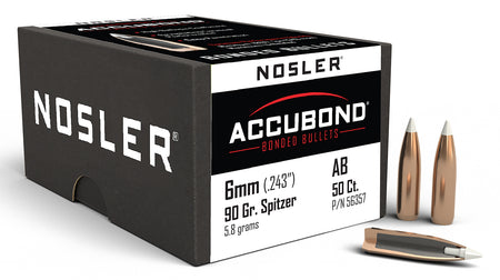 Nosler 56357 AccuBond 6mm 90gr Spitzer Point 50/Box