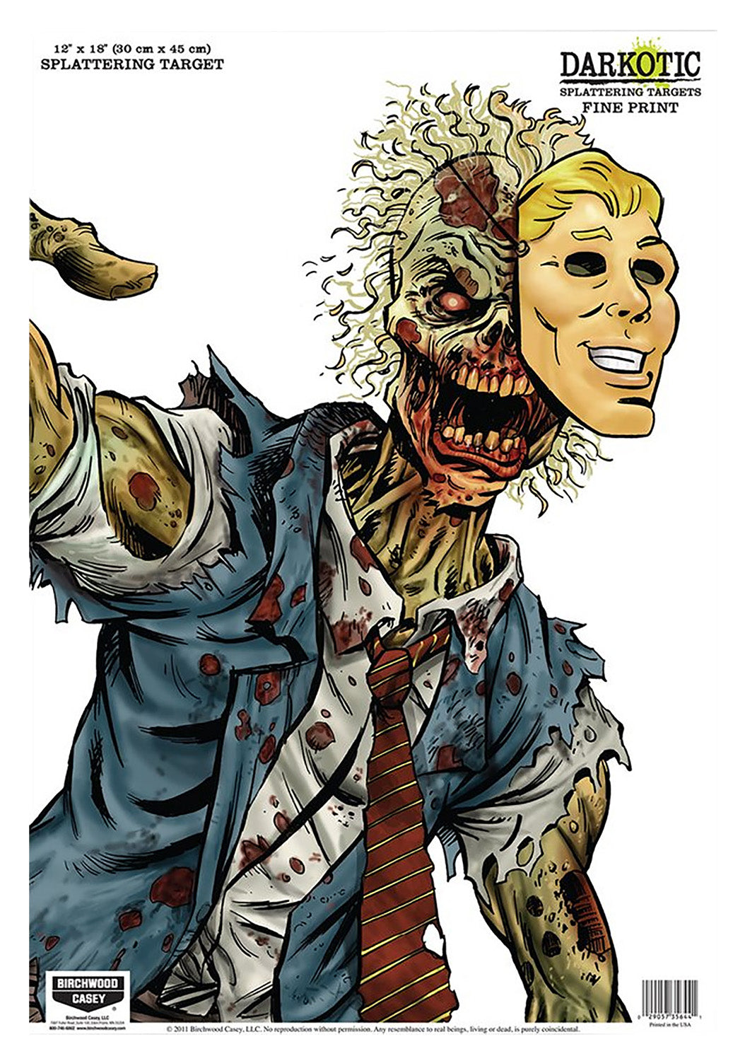 Birchwood Casey 35645 Darkotic Fine Print Zombie Lawyer Paper Hanging Universal 12" x 18" Multi-Color Impact Enhancement Splatter 8 Per Pkg