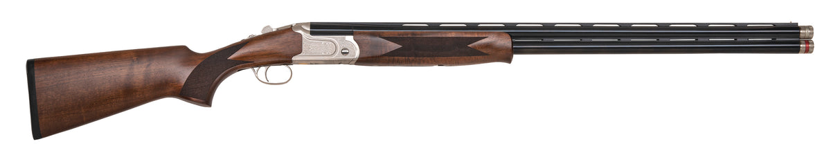 Mossberg 75492 Gold Reserve 28 Gauge Break Open 3" 2rd 28" Blue Polished Over/Under Vent Rib Barrel, Silver w/Engraved Scroll & Gold Inlay Receiver, Grade A Walnut Stock