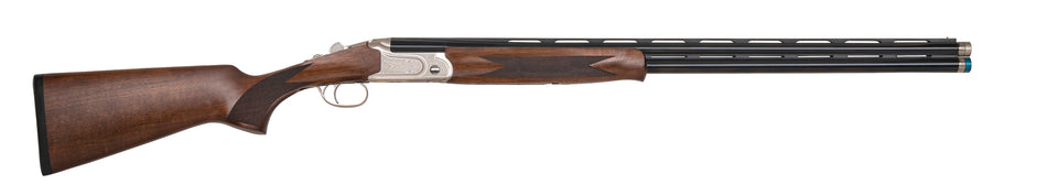 Mossberg 75480 Gold Reserve Full Size 410 Bore Break Open 3" 2rd 26" Blue Polished Vent Rib Barrel, Silver Polished Engraved Stainless Steel Receiver, Black Grade A Walnut Fixed Stock, Right Hand