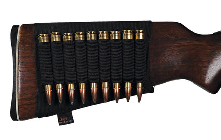 GrovTec US Inc GTAC81 Buttstock Cartridge Holder Elastic 9rd Rifle Buttstock Mount