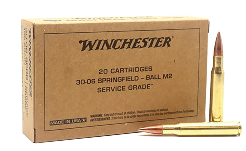 Winchester .30-06 Springfield SERVICE GRADECenterfire Target 150gr FMJ Ammo