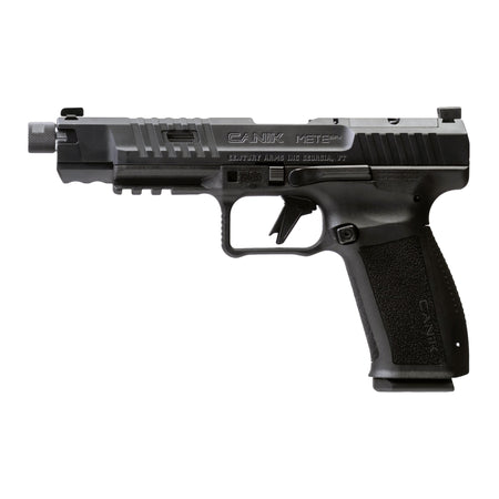 Canik HG7068-N Mete SFx Pro Full Size 9mm Luger 20+1 5.74" Chrome Plated Threaded Barrel, Black Steel Optic Ready/Serrated Slide, Black Polymer Frame w/Picatinny Rail, Interchangeable Backstrap Grip