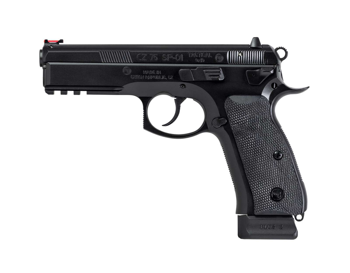 CZ 75 SP-01 TACTICAL 9MM PISTOL BLACK FIXED SIGHTS, AMBI DECOCKER, 2-10RD MAGS