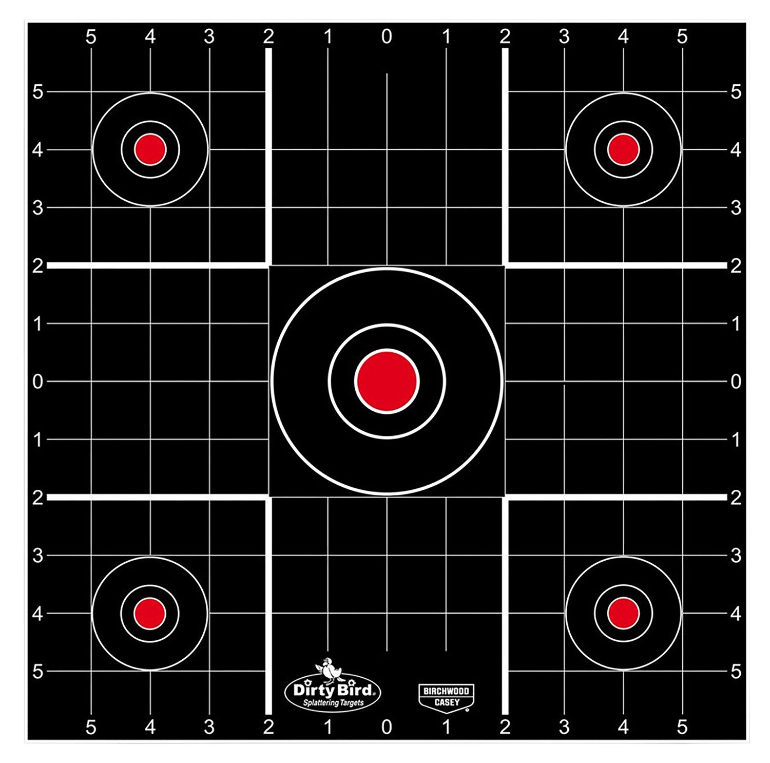 Birchwood Casey 35212 Dirty Bird Bullseye Tagboard Hanging 12" Black/Red 12 PK