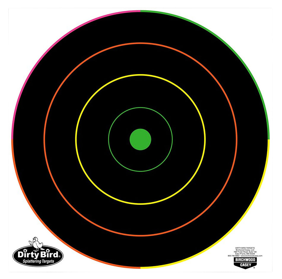 Birchwood Casey 35830 Dirty Bird 12" Bullseye Tagboard Hanging Multi-Color 10 Pk.