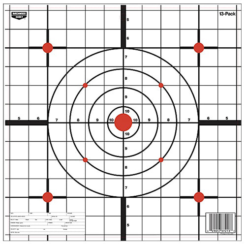Birchwood Casey 37213 EZE-Scorer 12" Bullseye Paper Hanging Black/White 13 Per Pkg
