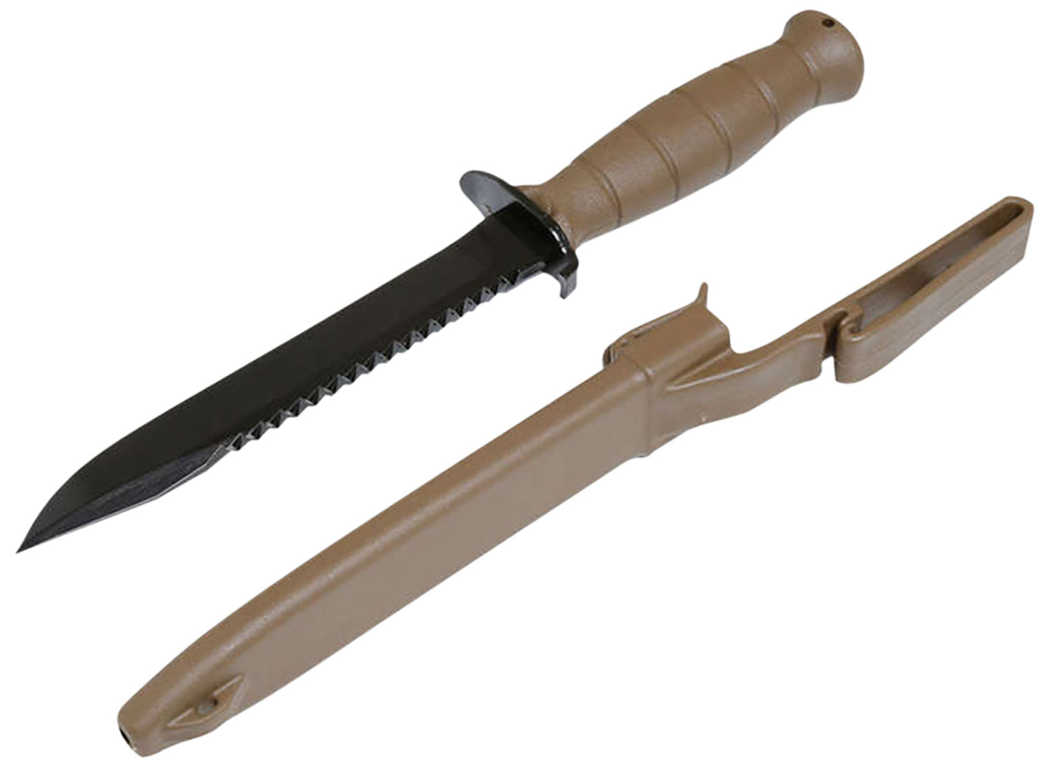 Glock KDO39179 Field 7" Fixed Clip Point Plain/Saw Black High Carbon Steel Blade/FDE Textured Trimond Polymer Handle Clamshell Packaging