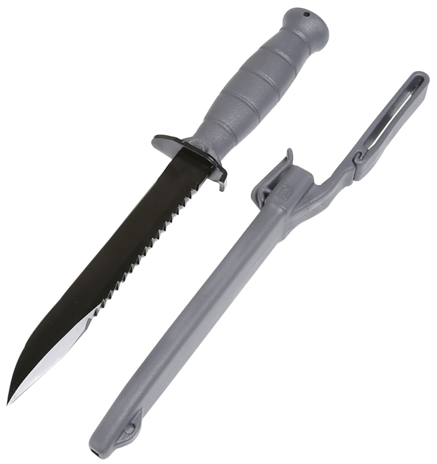 Glock KG039180 Field 7" Fixed Clip Point Plain/Saw Black High Carbon Steel Blade/ Gray Textured Trimond Polymer Handle Clamshell Packaging